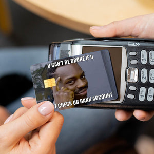 Funny Meme Design Credit Card Skin Sticker - Humorous and Durable Card Cover for Personalized Style