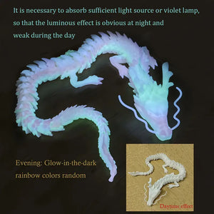 Glowing 3D Printed Dragon Crystal Articulated Dragon