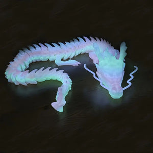 Glowing 3D Printed Dragon Crystal Articulated Dragon