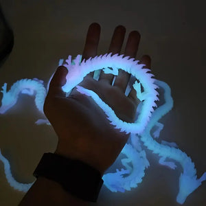Glowing 3D Printed Dragon Crystal Articulated Dragon