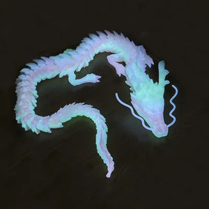 Glowing 3D Printed Dragon Crystal Articulated Dragon