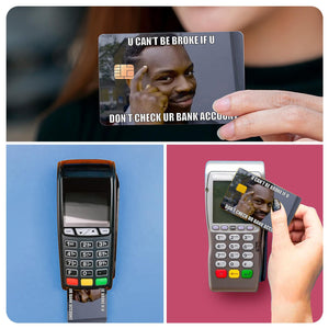 Funny Meme Design Credit Card Skin Sticker - Humorous and Durable Card Cover for Personalized Style
