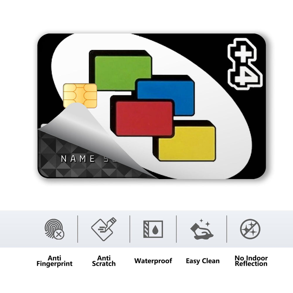 Uno Card Design Credit Card Skin Sticker - Vibrant and Durable Card Cover for Unique Personalization