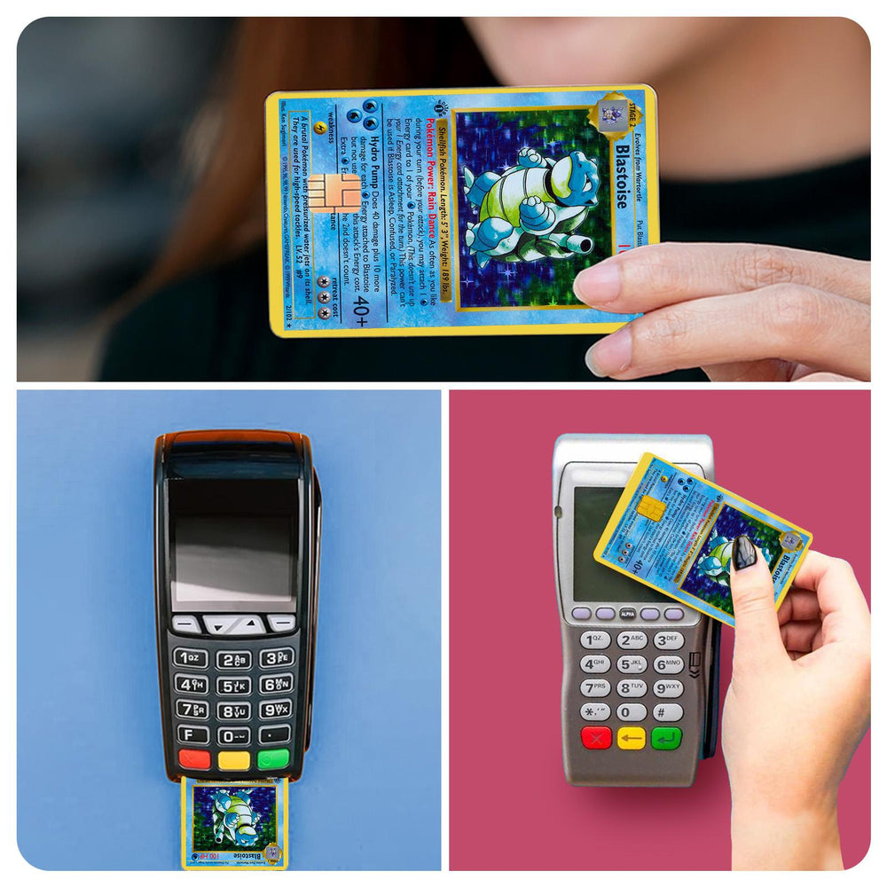 Blastoise Pokemon Card Credit Card Skin Sticker - Legendary and Durable Card Cover for Pokemon Collectors