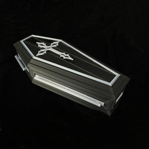 Decorative Coffin Storage Stash Box-Gothic Style 3D Printed Storage with Elegant Cross Design