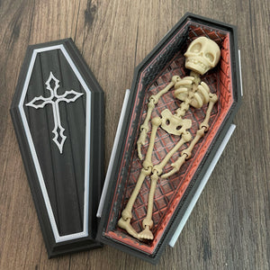 Decorative Coffin Storage Stash Box-Gothic Style 3D Printed Storage with Elegant Cross Design