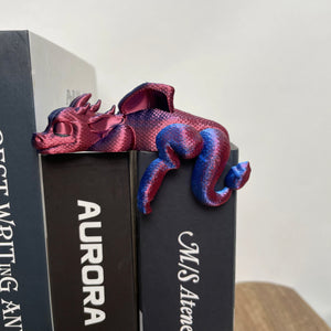Sleeping Bookshelf Dragon - 3D Printed Adorable Shelf Decoration - Design for Books and More animal figurine Lightweight - gift