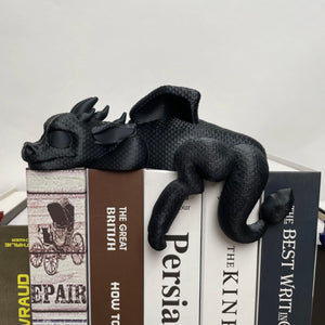 Sleeping Bookshelf Dragon - 3D Printed Adorable Shelf Decoration - Design for Books and More animal figurine Lightweight - gift