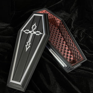 Decorative Coffin Storage Stash Box-Gothic Style 3D Printed Storage with Elegant Cross Design