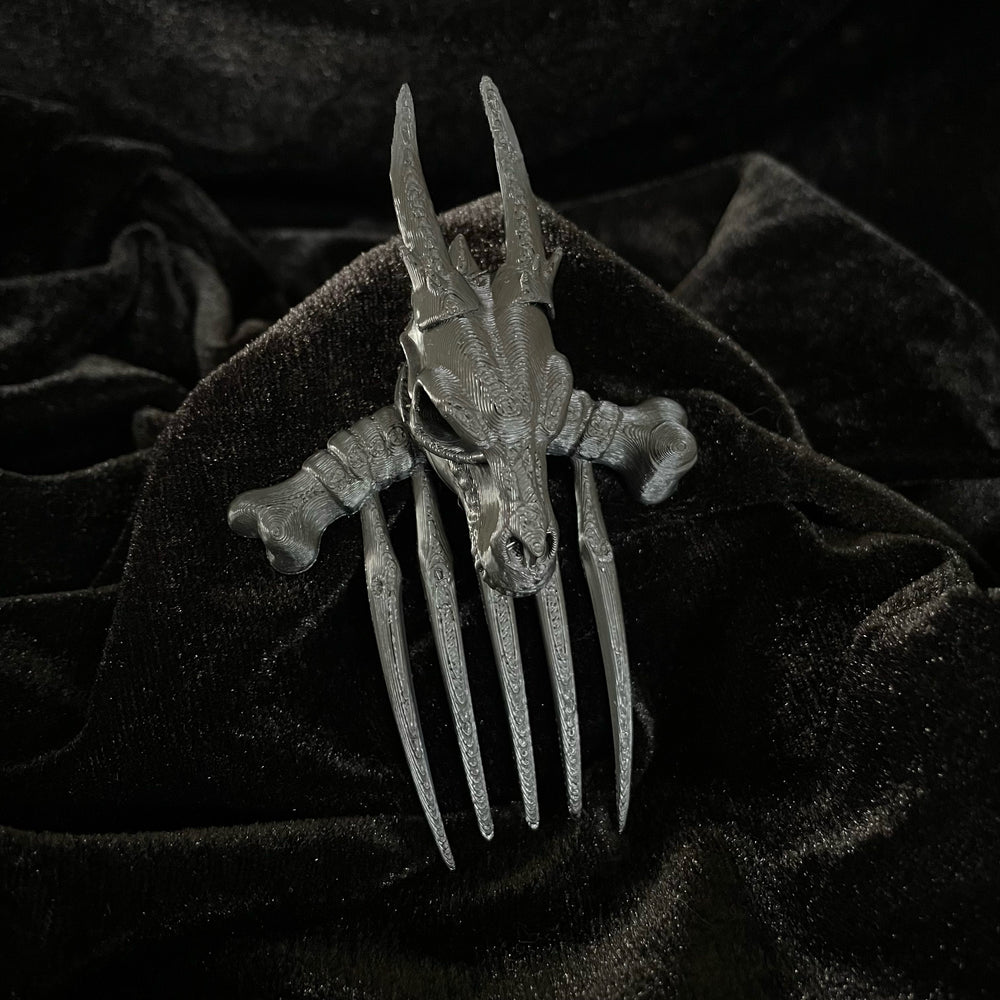 Dragon Skull Hair Comb Decorations ¨C Gothic Horned Dragon Bone Claw Hair Accessory for Cosplay, Halloween, Alt Fashion, and Dark Aesthetic Lovers