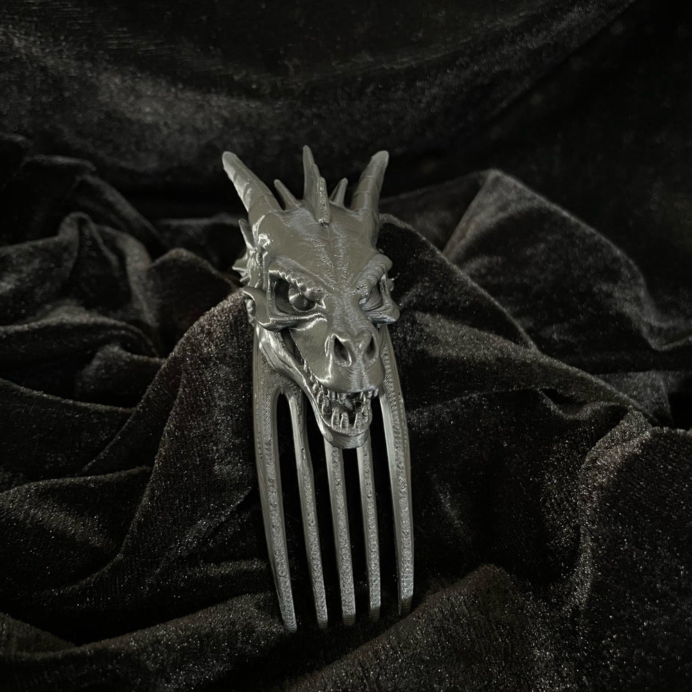 Dragon Skull Hair Comb Decorations ¨C Gothic Horned Dragon Bone Claw Hair Accessory for Cosplay, Halloween, Alt Fashion, and Dark Aesthetic Lovers