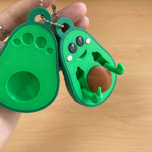 Bad Avocado-3D Printed with Cute Face and Removable Pit, Great for Desk Decor, Stress Relief, and as a Gift.