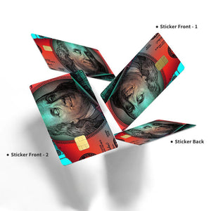 Colorful Benjamin Franklin Credit Card Skin - Bold and Durable Money-Inspired Card Cover