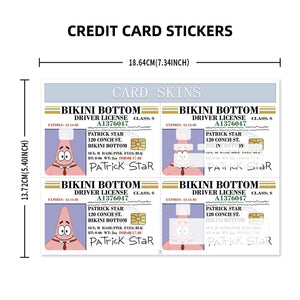 Patrick Star Bikini Bottom Driver License Design Credit Card Skin Sticker - Fun and Durable Card Cover
