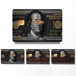 Black and Gold Benjamin Franklin Design Credit Card Skin Sticker - Elegant and Durable Card Cover for Luxurious Personalization
