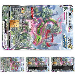 Rayquaza VMAX Pokemon Card Credit Card Skin Sticker - Legendary and Durable Card Cover for Pokemon Fans