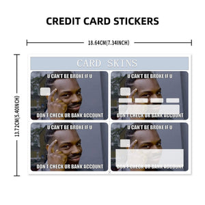 Funny Meme Design Credit Card Skin Sticker - Humorous and Durable Card Cover for Personalized Style