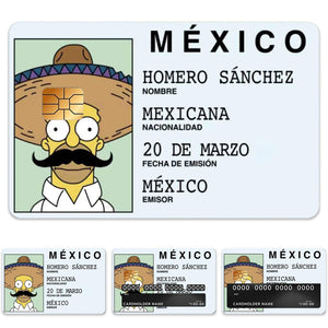 Homero Sanchez Mexico ID Card Design Credit Card Skin Sticker - Humorous and Durable Card Cover
