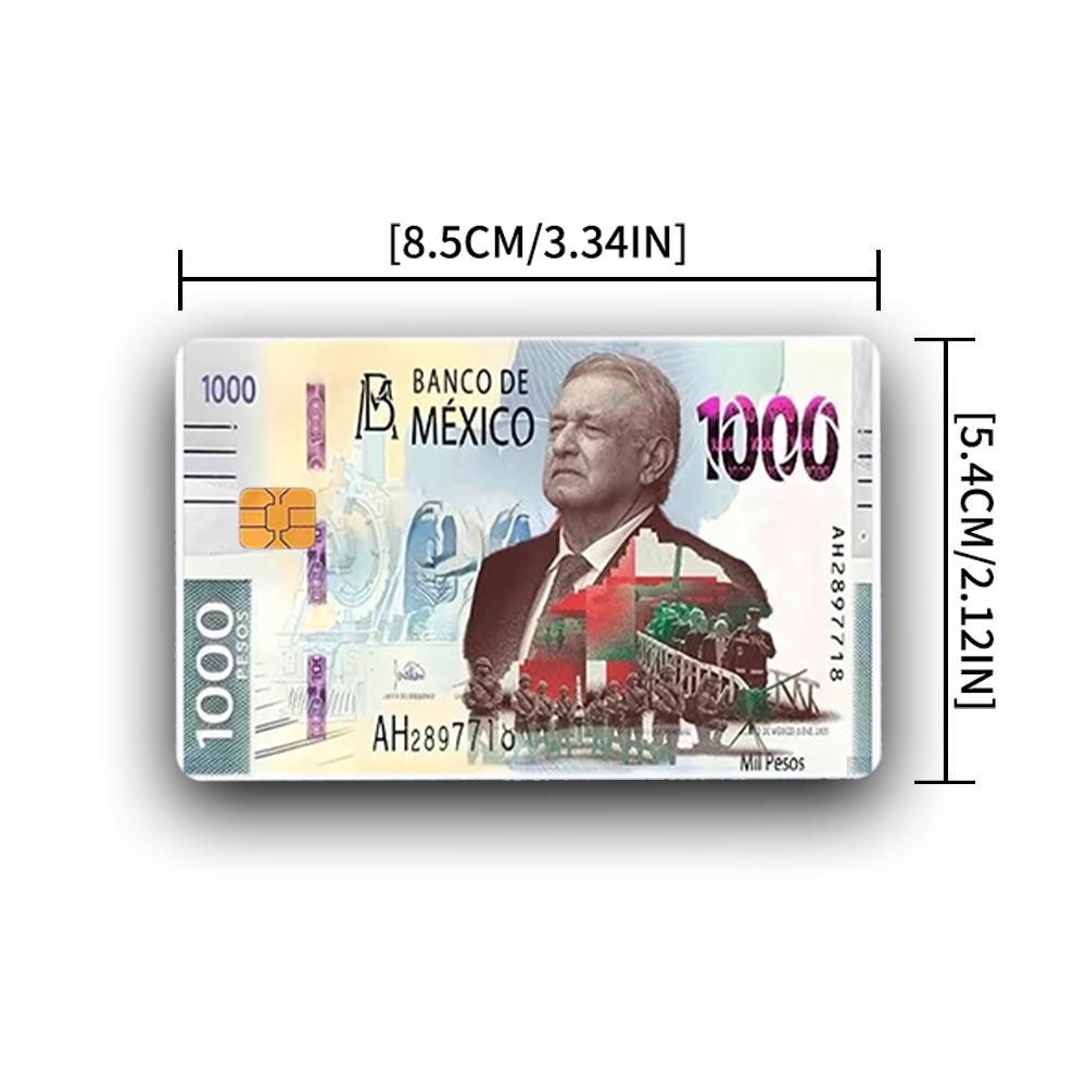 All Pesos of AMLO Debit Card Stickers | Removable Debit Card Skin Stickers