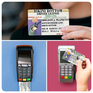 Sheldon J. Plankton Bikini Bottom Driver License Design Credit Card Skin Sticker