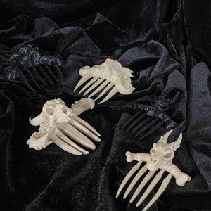 Dragon Skull Hair Comb Decorations ¨C Gothic Horned Dragon Bone Claw Hair Accessory for Cosplay, Halloween, Alt Fashion, and Dark Aesthetic Lovers