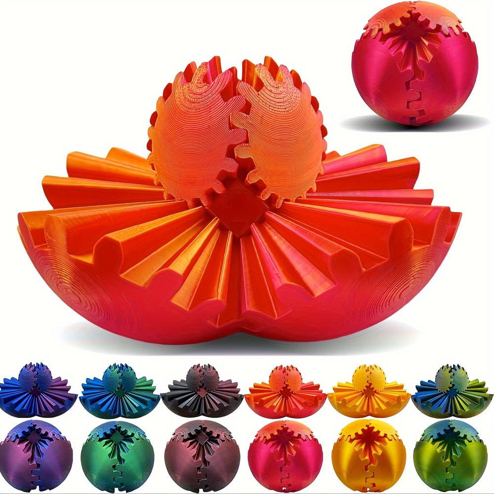 3D Printed Movable Gear Ball - Plastic Art & Craft Ornament For Car Interior And Home Decor, Ideal Gift