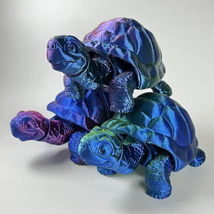 3D Printed Turtle Figurine - Cute Ocean Animal Statue With Articulated Joints For Posing