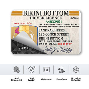 Sandy Cheeks Bikini Bottom Driver License Design Credit Card Skin Sticker