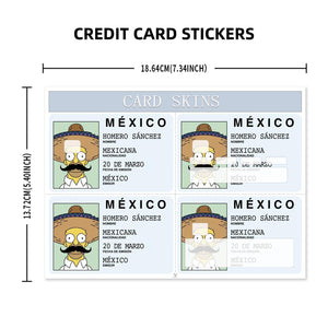 Homero Sanchez Mexico ID Card Design Credit Card Skin Sticker - Humorous and Durable Card Cover