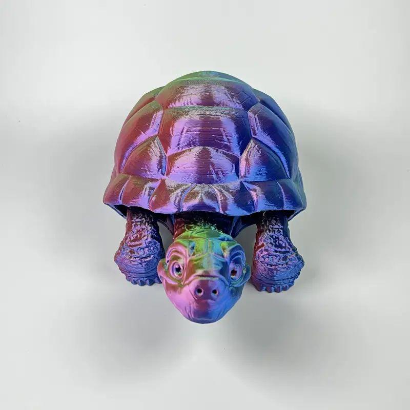 3D Printed Turtle Figurine - Cute Ocean Animal Statue With Articulated Joints For Posing