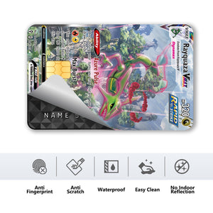 Rayquaza VMAX Pokemon Card Credit Card Skin Sticker - Legendary and Durable Card Cover for Pokemon Fans
