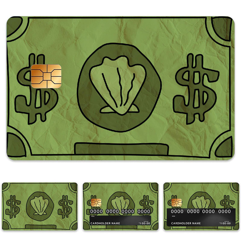 Green Dollar Sign Credit Card Skin Sticker - Premium Protective and Customizable Card Cover