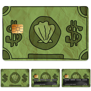 Green Dollar Sign Credit Card Skin Sticker - Premium Protective and Customizable Card Cover