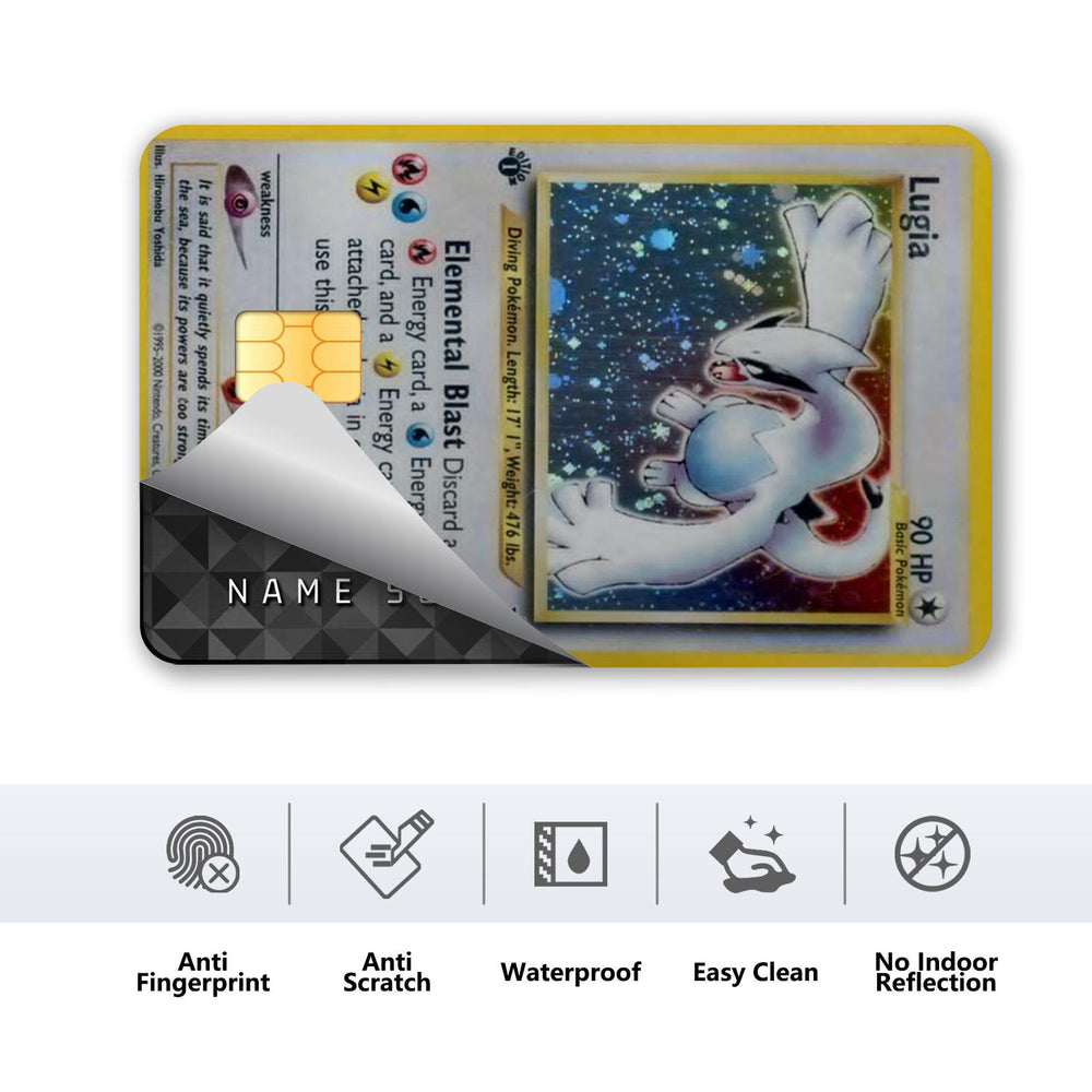 Lugia Pokemon Card Credit Card Skin Sticker - Iconic and Durable Card Cover for Pokemon Enthusiasts