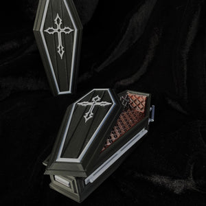 Decorative Coffin Storage Stash Box-Gothic Style 3D Printed Storage with Elegant Cross Design