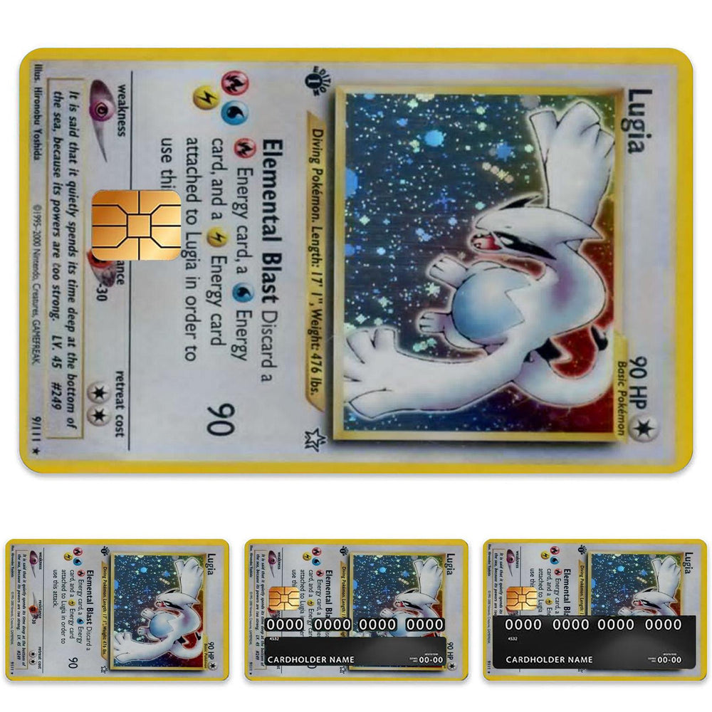 Lugia Pokemon Card Credit Card Skin Sticker - Iconic and Durable Card Cover for Pokemon Enthusiasts