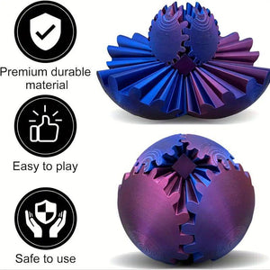3D Printed Movable Gear Ball - Plastic Art & Craft Ornament For Car Interior And Home Decor, Ideal Gift