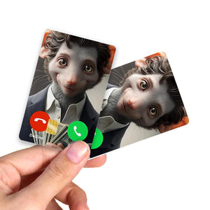 Mouse Businessman Is Calling Credit Card Skin - Quirky and Durable Fun Card Cover