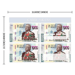 All Pesos of AMLO Debit Card Stickers | Removable Debit Card Skin Stickers