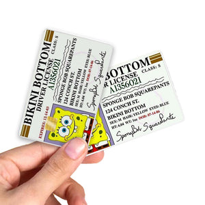 SpongeBob Driver License Credit Card Decal,Durable Credit Card Skin