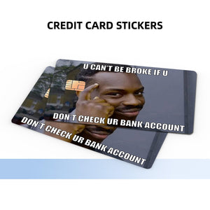 Funny Meme Design Credit Card Skin Sticker - Humorous and Durable Card Cover for Personalized Style